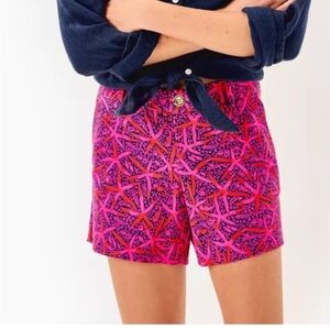 Pink and Purple Geometric Bermuda Shorts